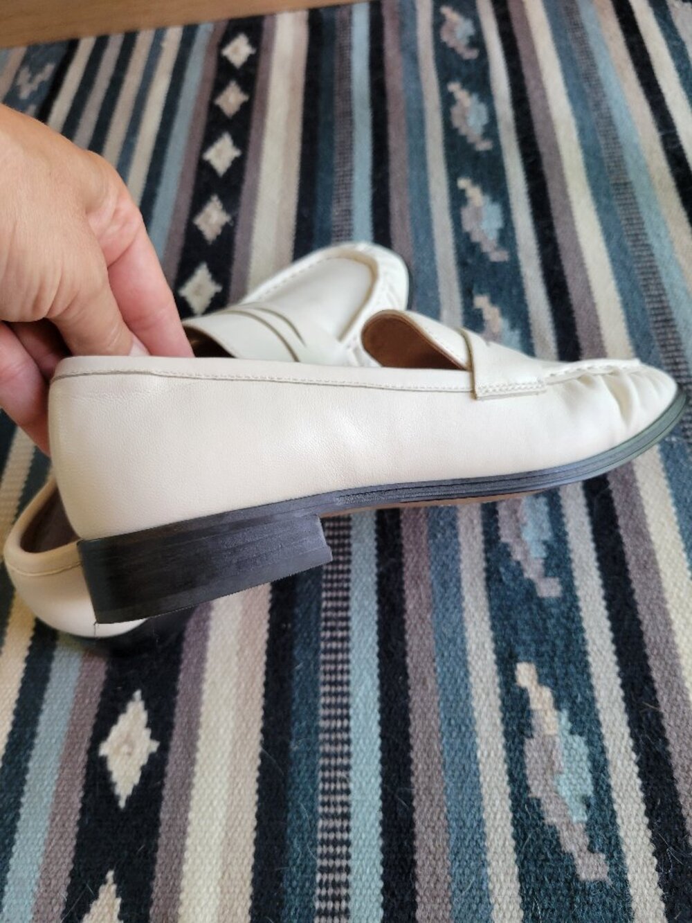 EUC! J. Crew White Leather Maison ruched loafers size 7 - Picture 5 of 11